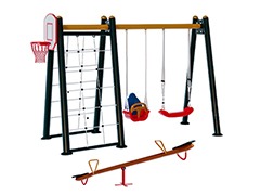 03-30782-Tırmanmalı Metal Salıncak Seti Tahterevalli Hediyeli